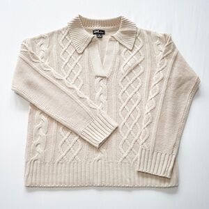 Women’s Love Chelsea Cable Knit V-neck Sweater